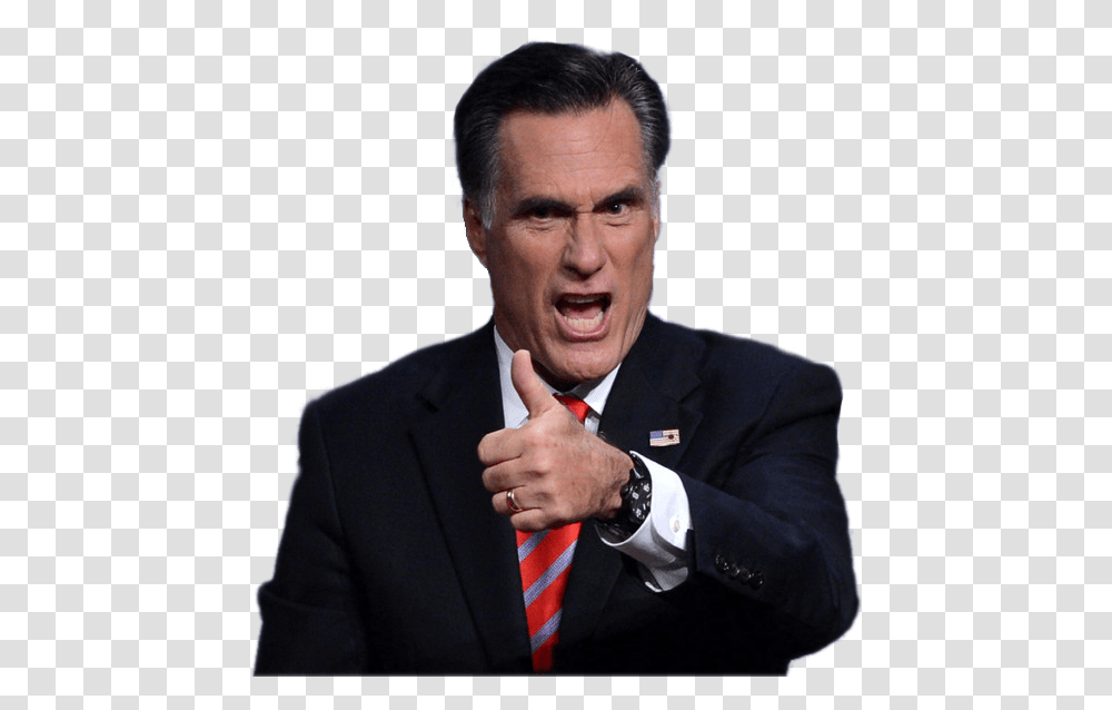 Thumb Up Sticker Mitt Romney, Tie, Accessories, Suit, Audience Transparent Png