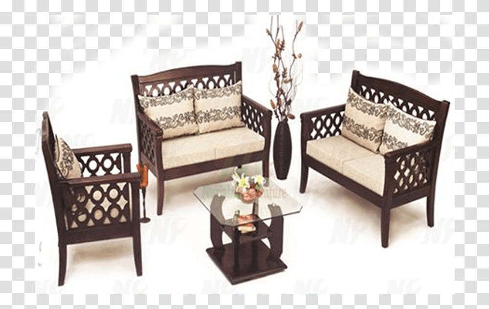 Thumb Wooden Sofa Set Designs In Bangladesh, Furniture, Chair, Table, Pillow Transparent Png