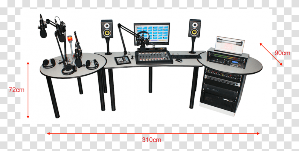 Thumbnail Sr6 Dimensions Equipment Of A Digital Radio Studio, Computer Keyboard, Computer Hardware, Electronics, Table Transparent Png