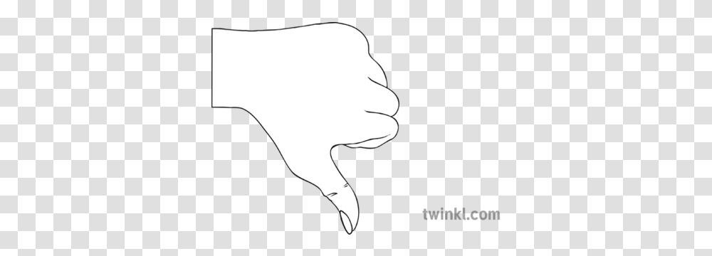 Thumbs Down Icon Black And White Illustration Twinkl New Baby Card, Hand, Person, Human, Finger Transparent Png