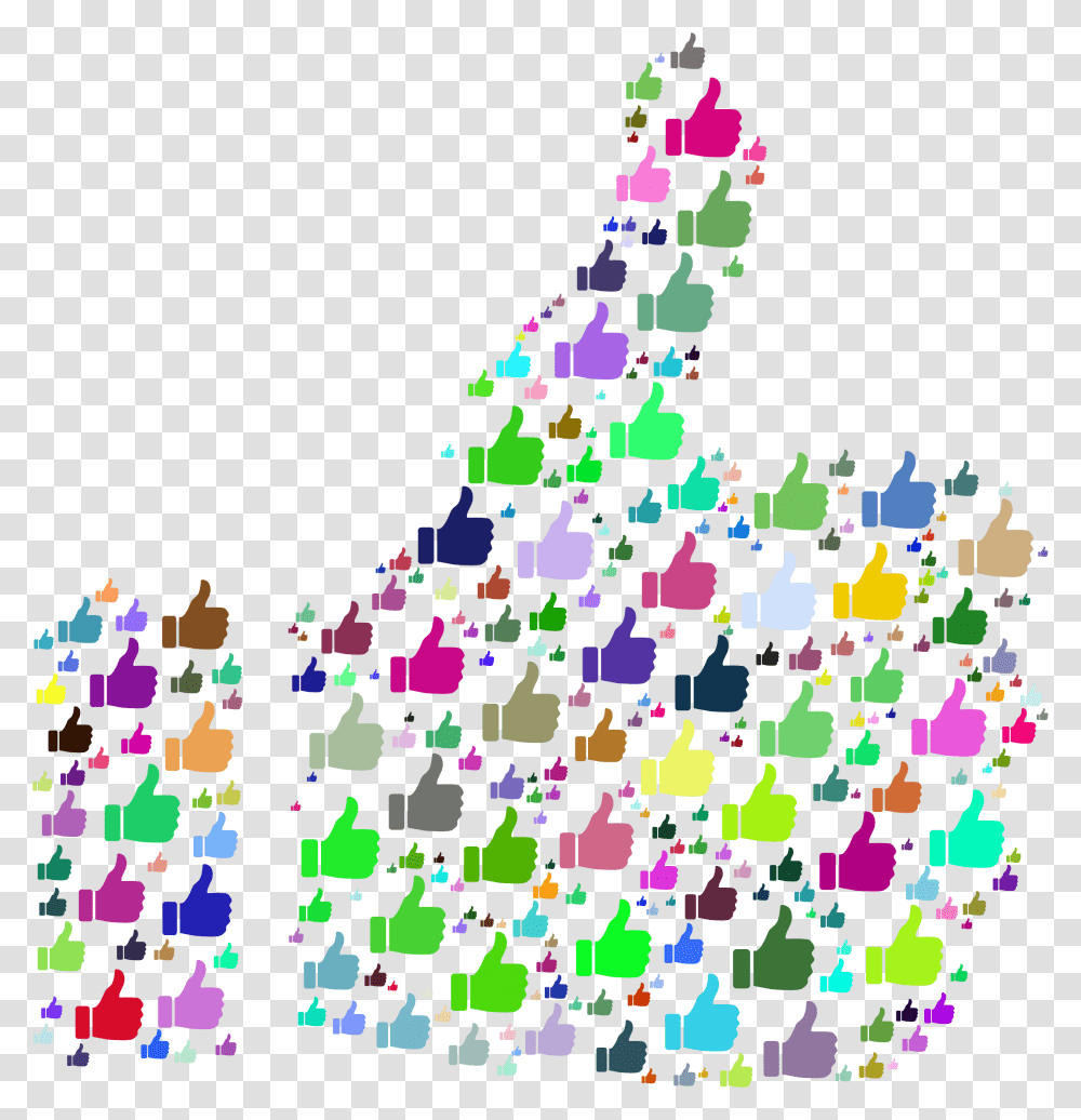 Thumbs Up Colorful, Ornament, Tree Transparent Png