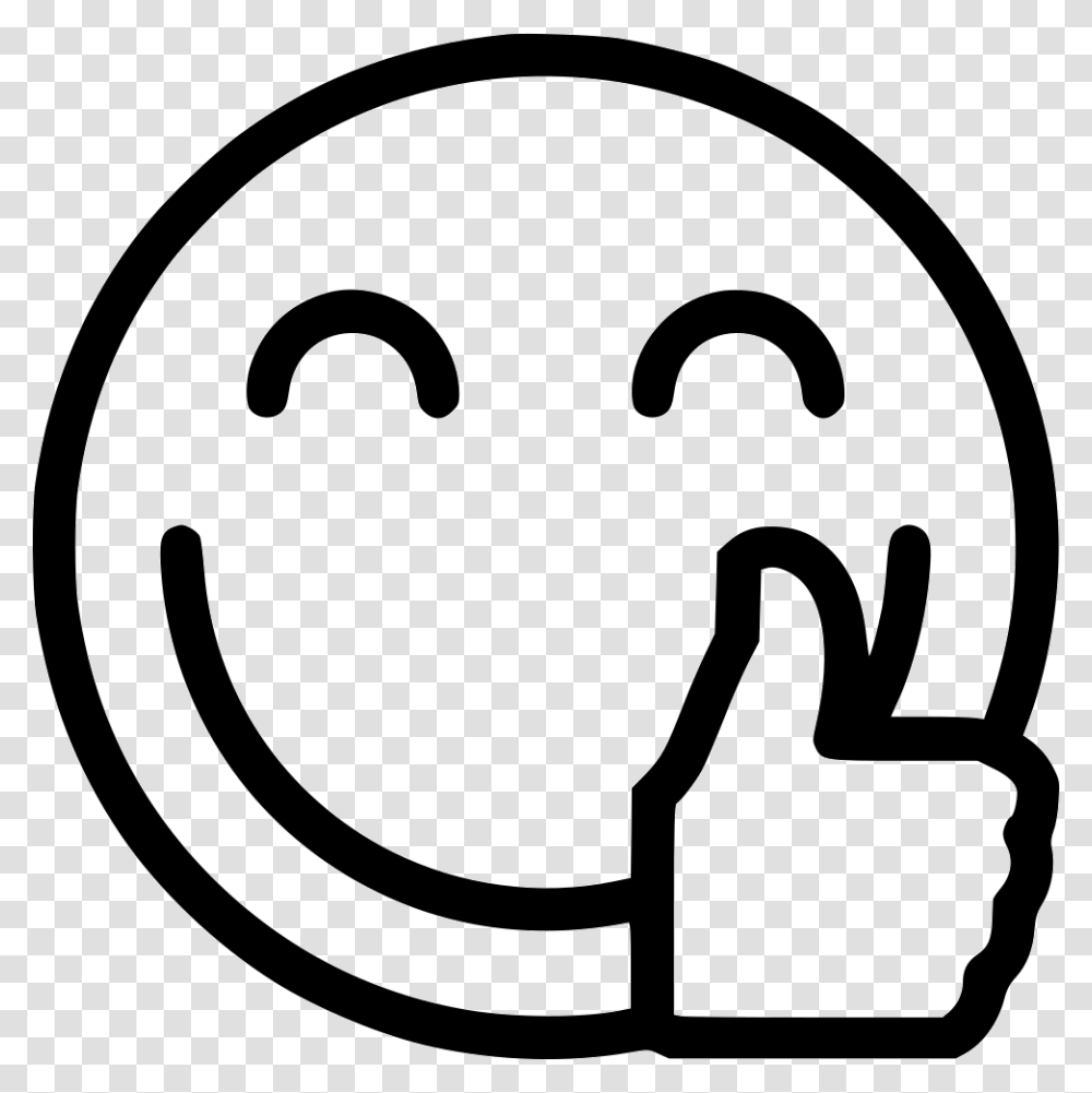 Thumbs Up Comments Smiley Clipart Black And White, Label, Logo Transparent Png