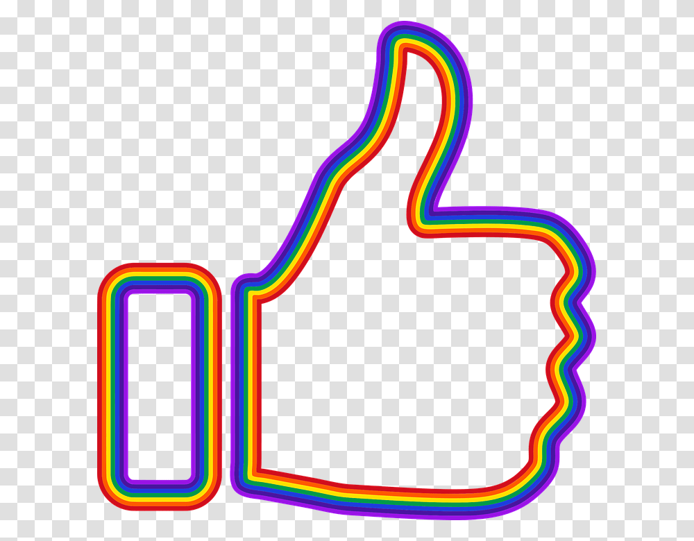 Thumbs Up Facebook Like Colorful Prismatic Rainbow Thumbs Up, Neon, Light, Smoke Pipe Transparent Png