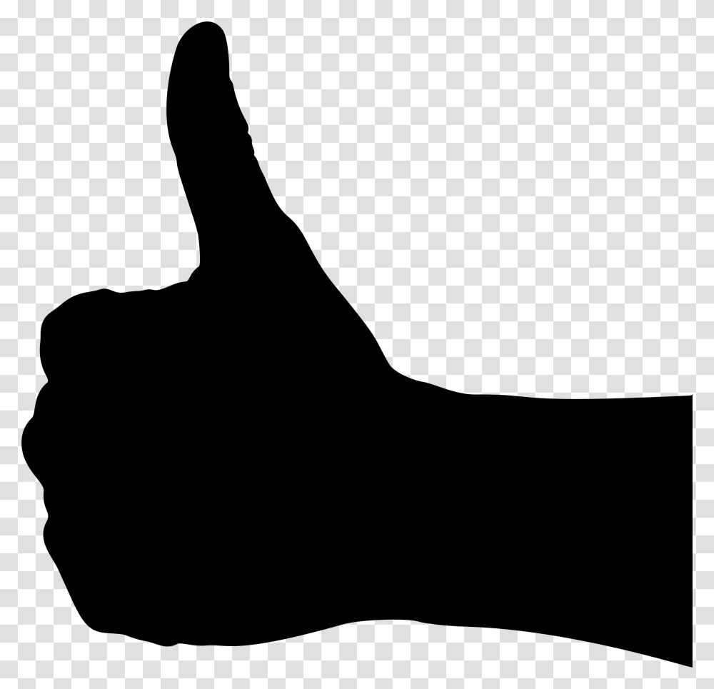 Thumbs Up Silhouette 2 Icons Agree Black And White, Gray, World Of Warcraft Transparent Png