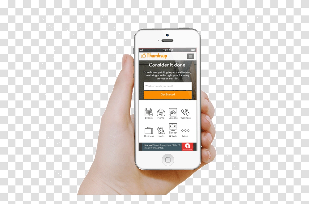 Thumbtack Ios App, Mobile Phone, Electronics, Cell Phone, Person Transparent Png