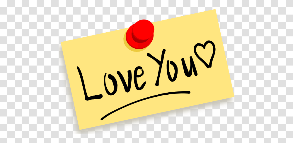 Thumbtack Note Love You Clip Art Vector Clip Love You Clipart, Text, Business Card, Paper, Handwriting Transparent Png