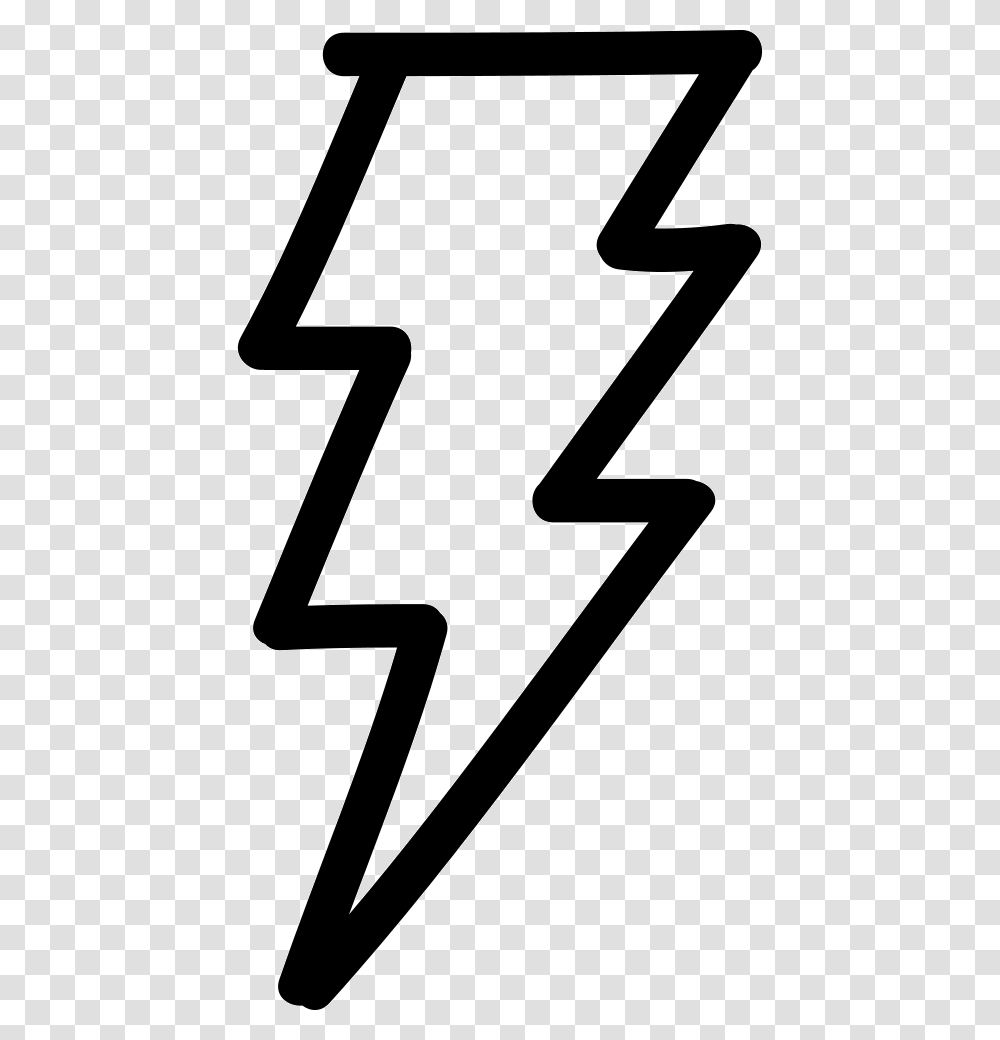 Thunder Bolt Hand Drawn Outline Icon, Number, Hammer Transparent Png