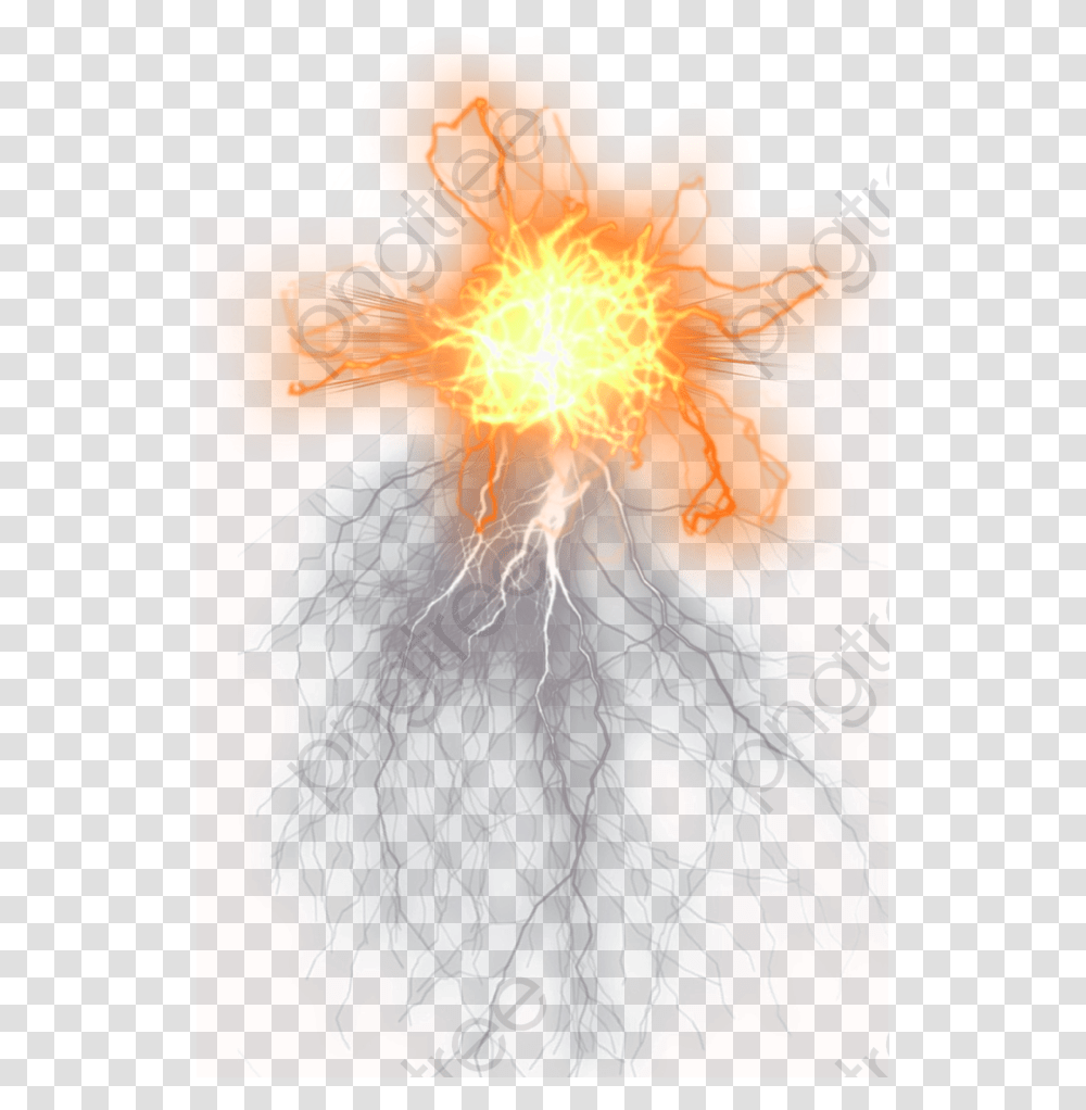 Thunder Flare Free To Pull Cool Lightning Effect, Nature, Mountain, Outdoors, Volcano Transparent Png