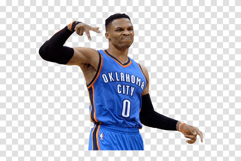 Thunder Russell Westbrook Nails Game Winning Pointer, Person, People, Sport, Team Sport Transparent Png