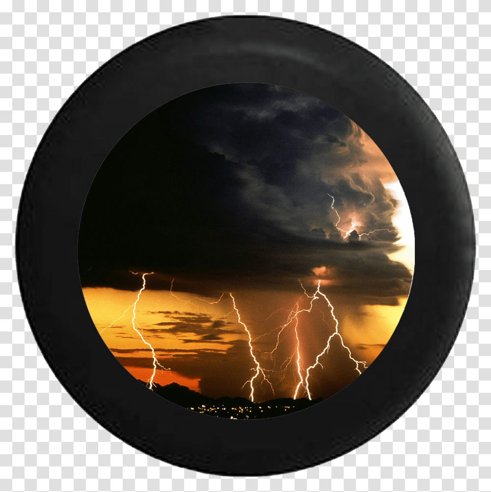 Thunder Storm Lightning Strikes Night Sky Jeep Camper Cumulonimbus Clouds With Lightning, Nature, Outdoors, Moon, Furniture Transparent Png