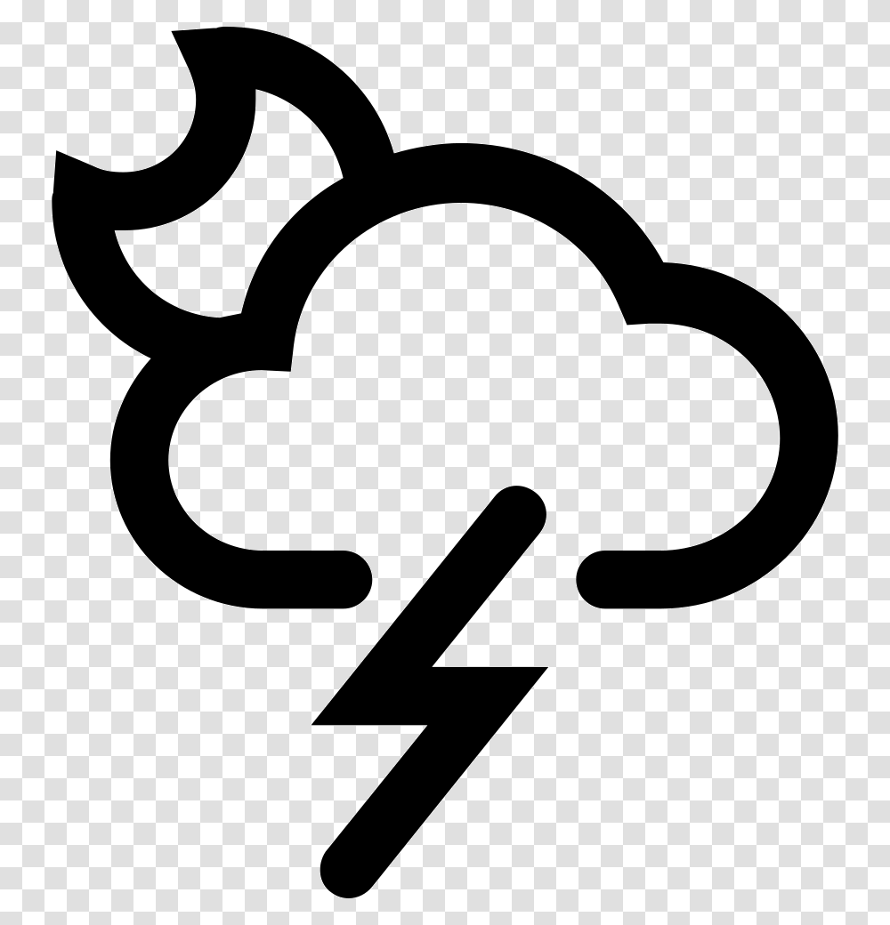 Thunderstorm Night Icon Free Download, Stencil, Logo Transparent Png