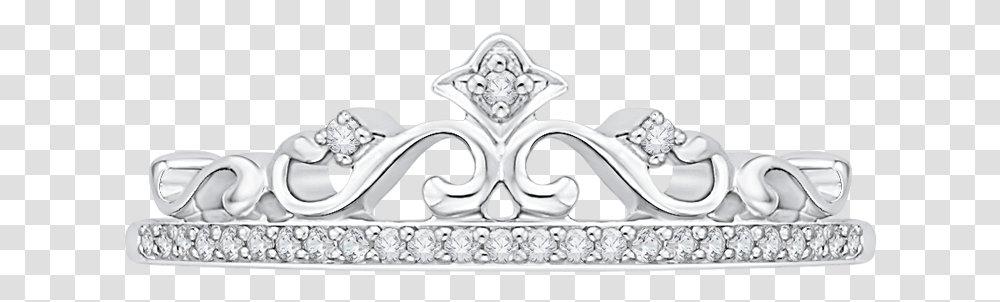 Tiara Ring In 10k White Gold With Tiara, Jewelry, Accessories, Accessory, Crown Transparent Png