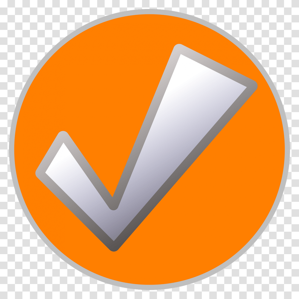 Tick Icon Orange, Cone, Sign Transparent Png