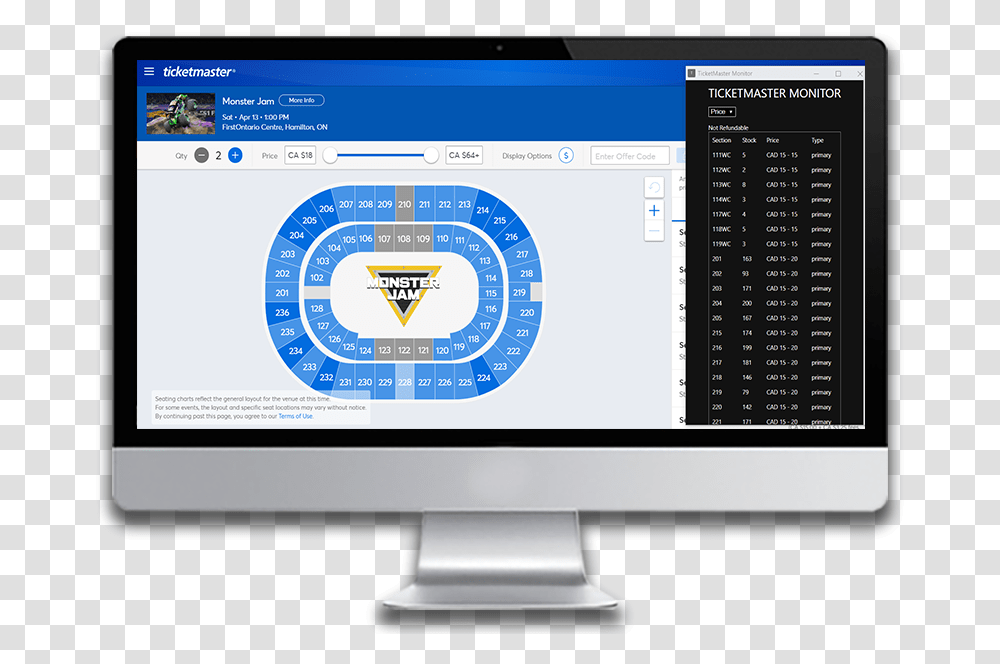 Ticket Master Chrome Extension Preview Computer Monitor, Electronics, Screen, Display, LCD Screen Transparent Png