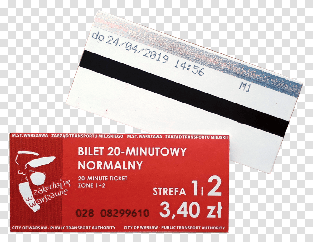 Ticket Warsaw Metro 2019 Zakochaj Si W Warszawie Sportowej, Paper, Business Card Transparent Png