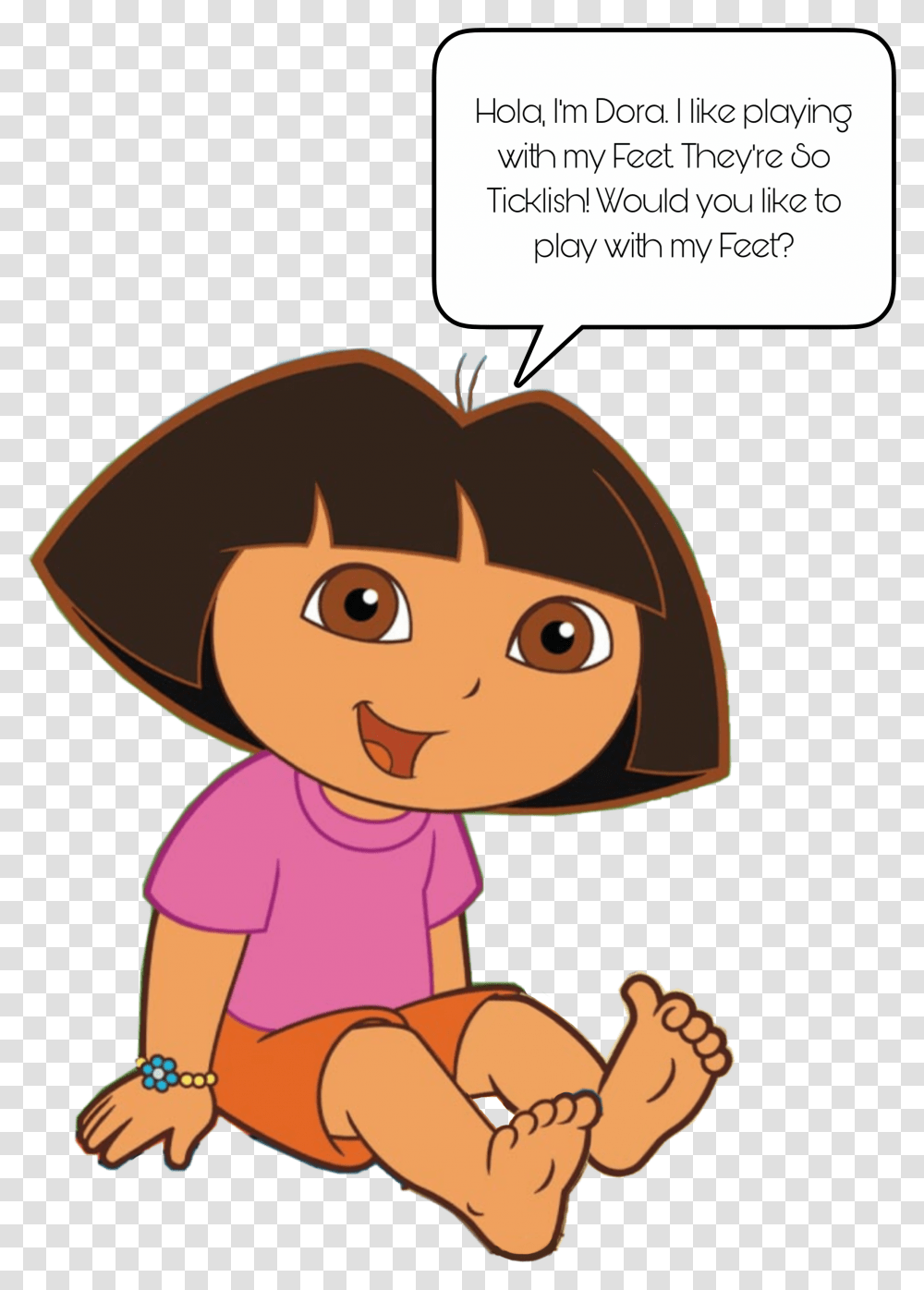 Tickles Clipart Dora The Explorer Dora Feet, Female, Girl, Reading, Kid Transparent Png