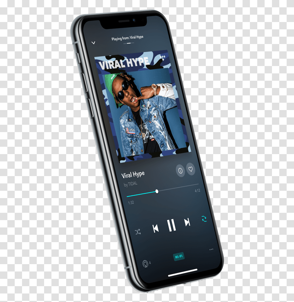 Tidal Hifi Music App, Mobile Phone, Electronics, Cell Phone, Person Transparent Png