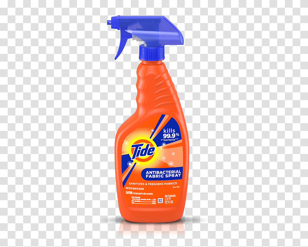 Tide Antibacterial Fabric Spray, Label, Bottle, Shampoo Transparent Png