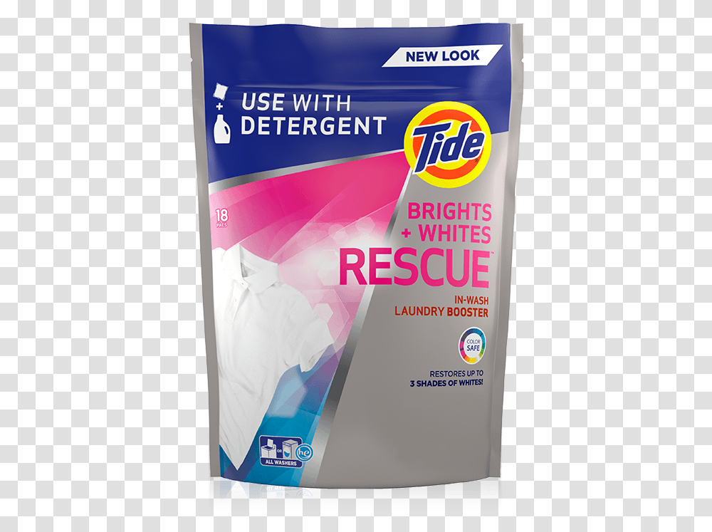 Tide Brights Whites Rescue Tide Brights Whites Rescue In Wash Laundry Booster, Poster, Advertisement, Paper Transparent Png