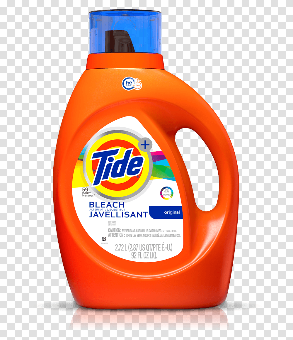 Tide Plus Bleach Alternative He Turbo Clean Liquid Tide Detergent, Label, Bottle, Food Transparent Png