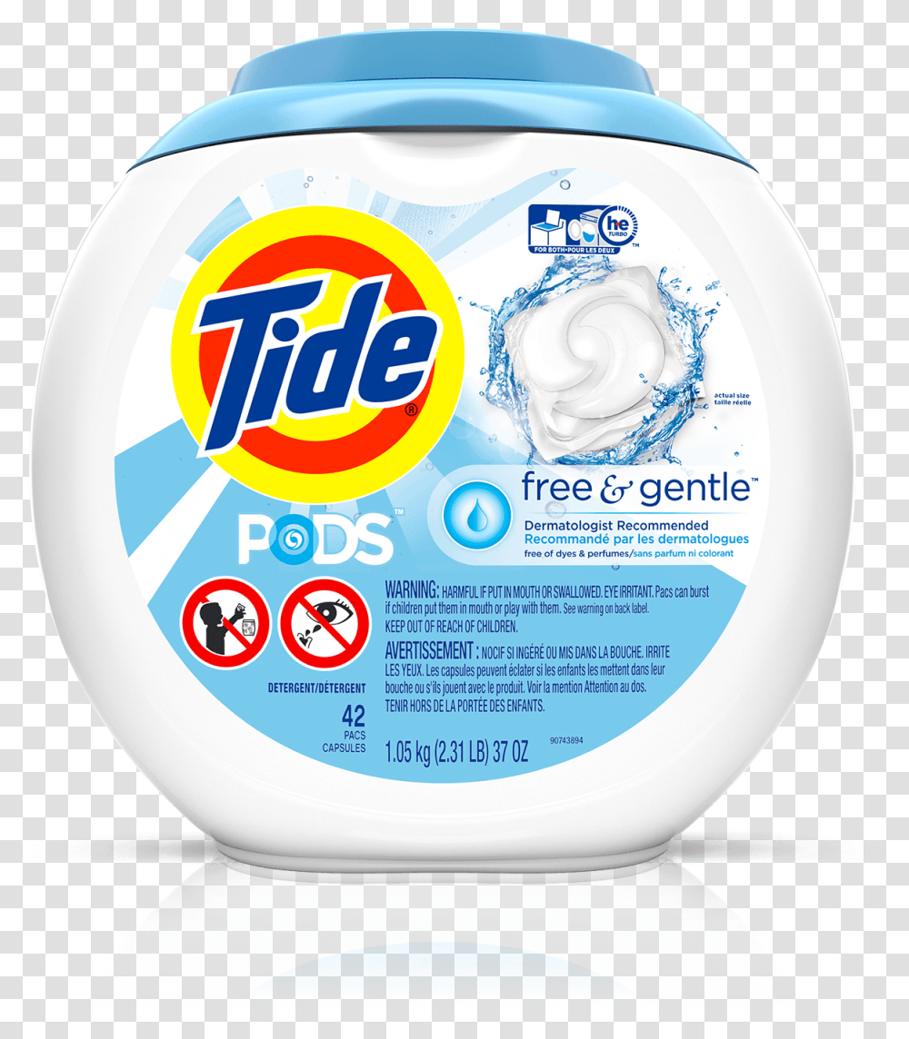 Tide Pods Free And Gentle Tide Pods Free And Gentle, Bottle, Bowl, Cosmetics Transparent Png