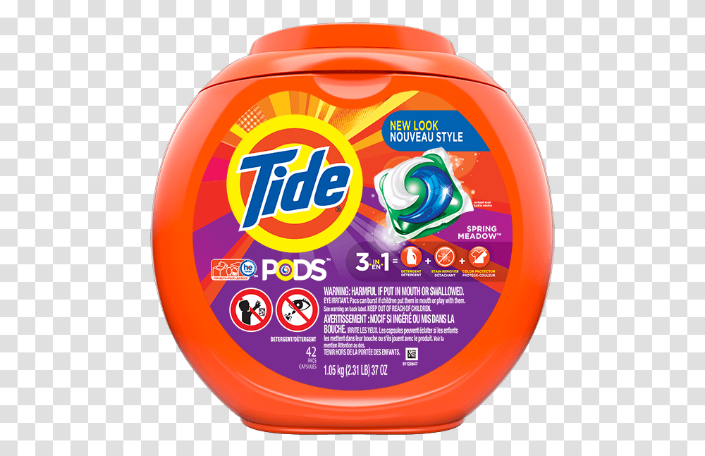 Tide Pods Laundry Detergent Spring Meadow Scent Tide Pods, Bottle Transparent Png