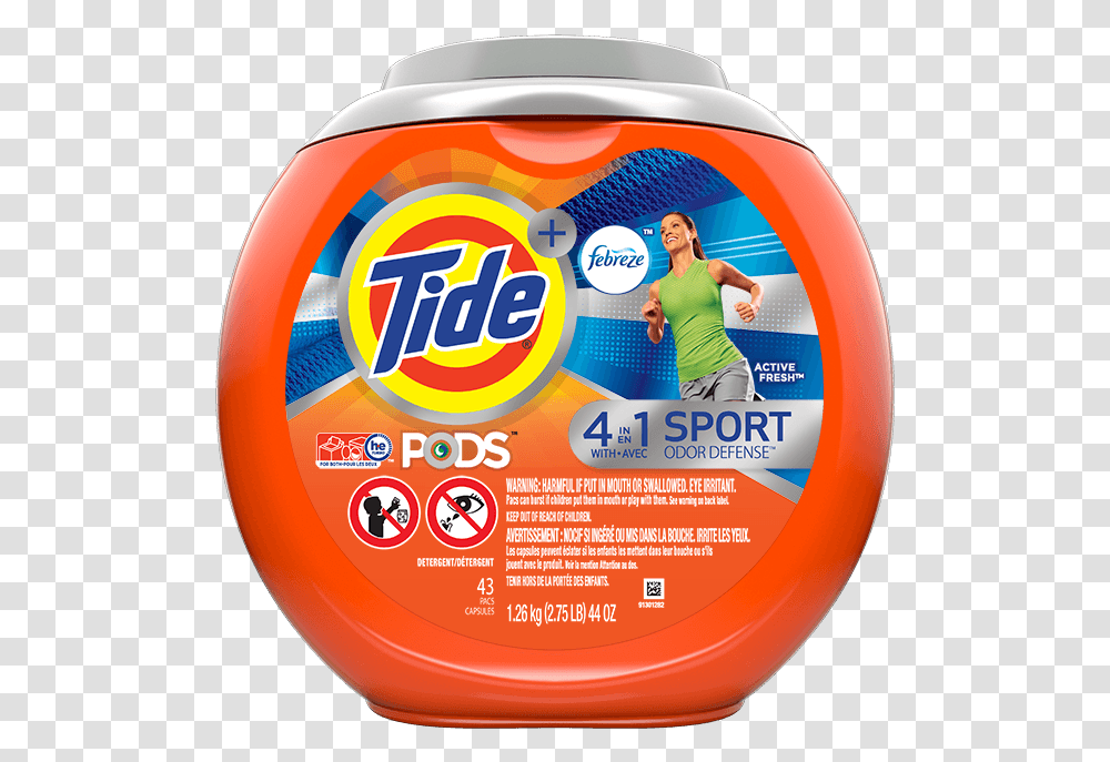 Tide Pods Plus Febreze 4in1 Sport Odor Defense Tide Pod 4 In, Person, Human, Bottle, Bowl Transparent Png