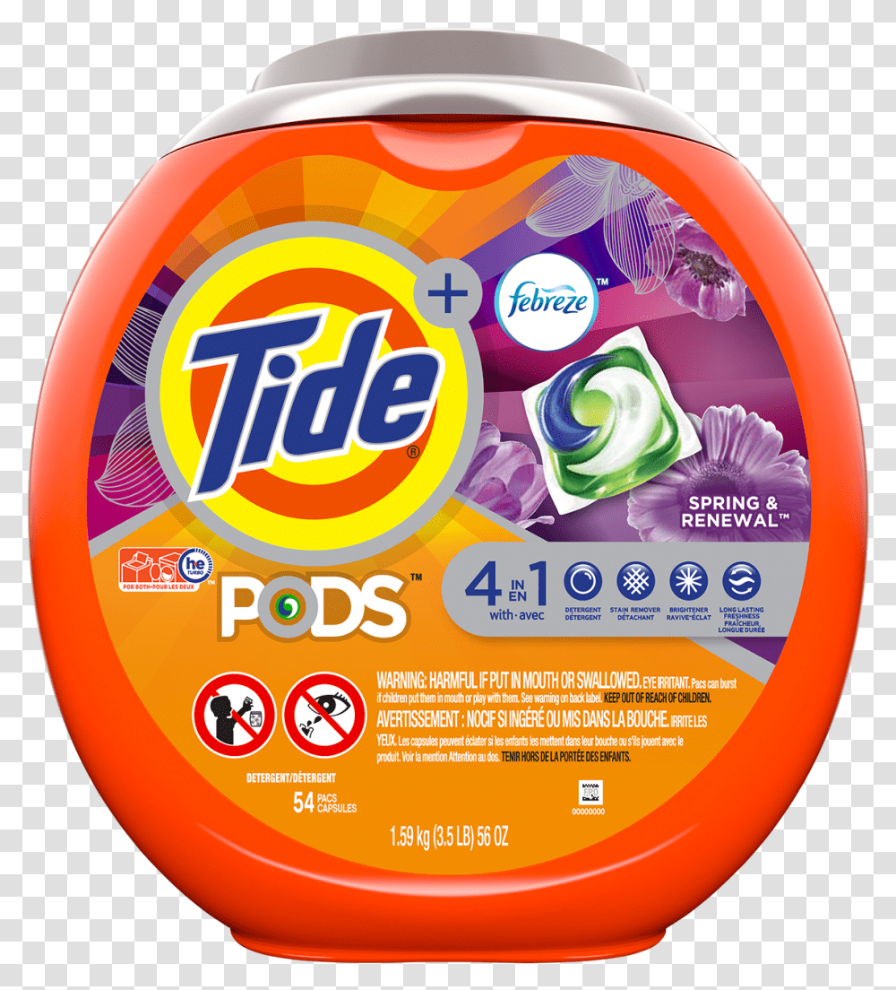 Tide Pods Tide Pods Ultra Oxi Laundry Detergent Packs, Plant, Bottle, Label Transparent Png