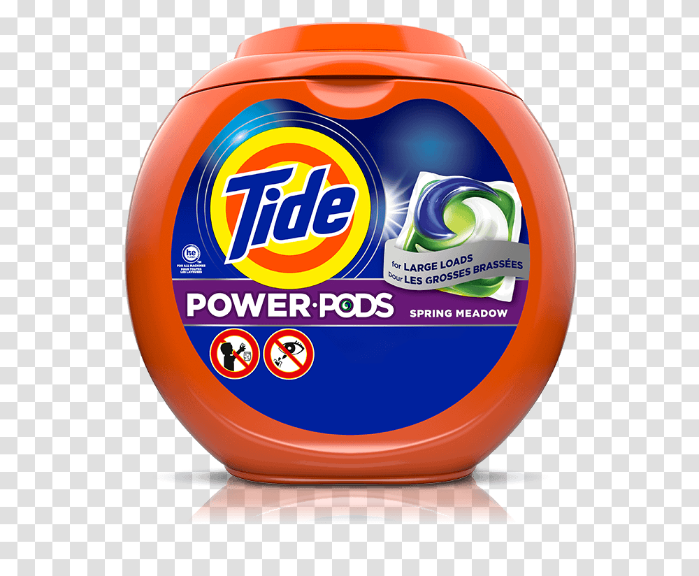 Tide Power Pods Laundry Detergent Pacs Spring Meadow Tide Detergent, Helmet, Apparel, Food Transparent Png