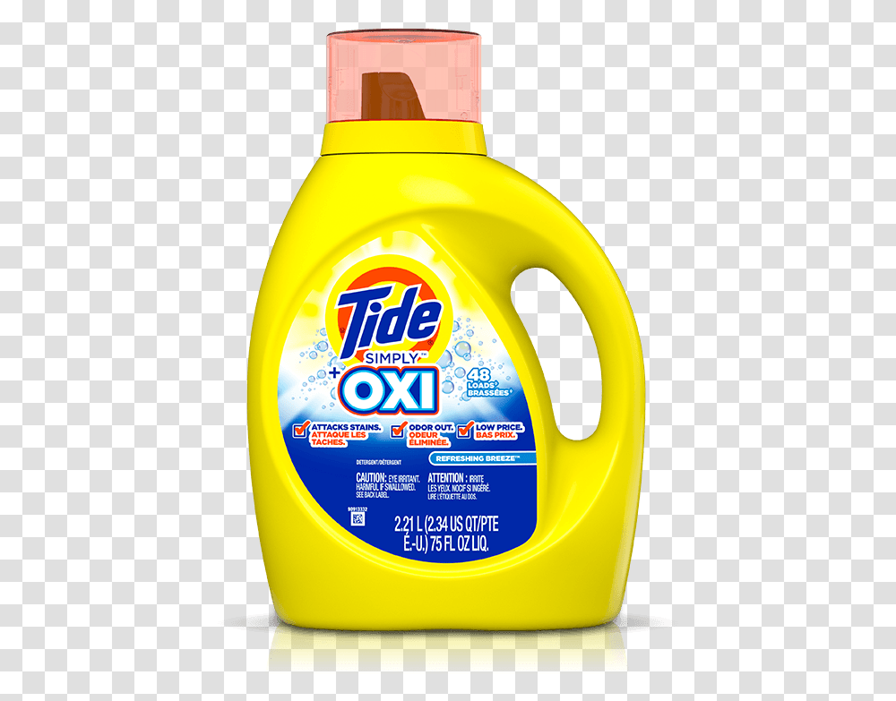 Tide Simply Plus Oxi Liquid Laundry Detergent Tide Simply, Label, Bottle, Helmet Transparent Png