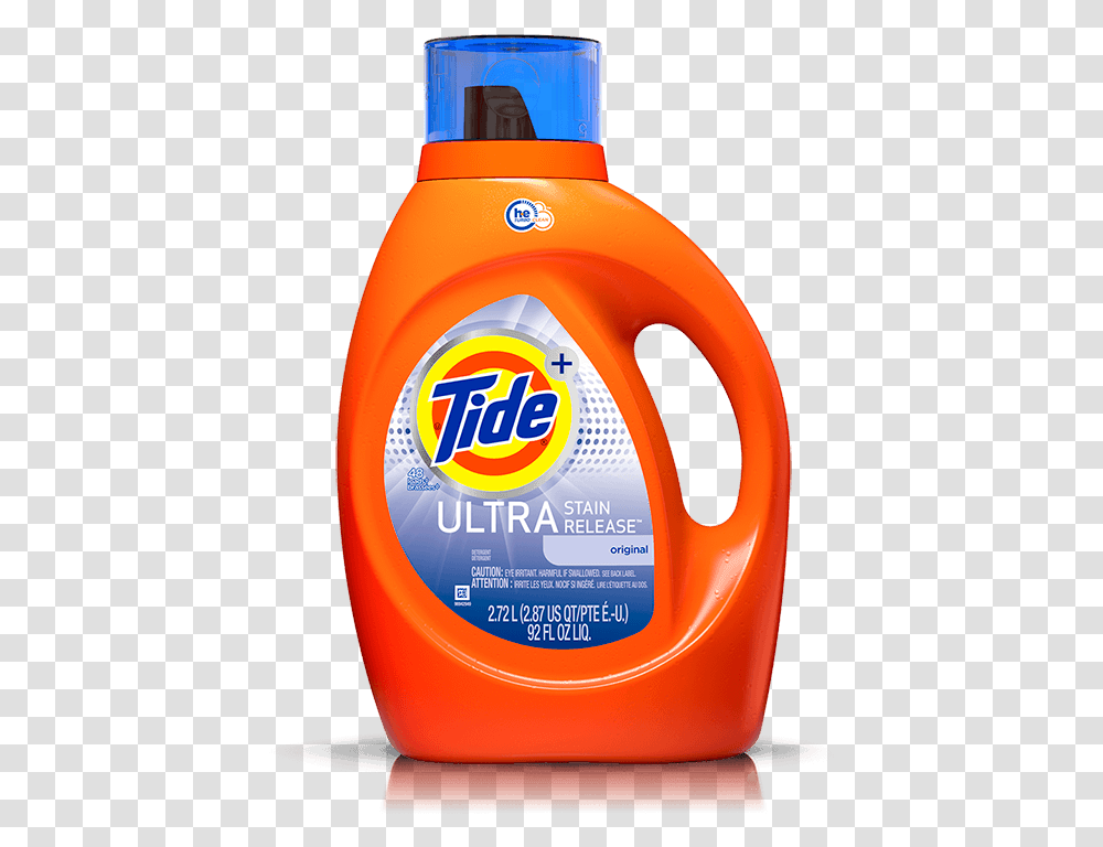 Tide Ultra Stain Release High Efficiency Liquid Laundry, Label, Bottle Transparent Png