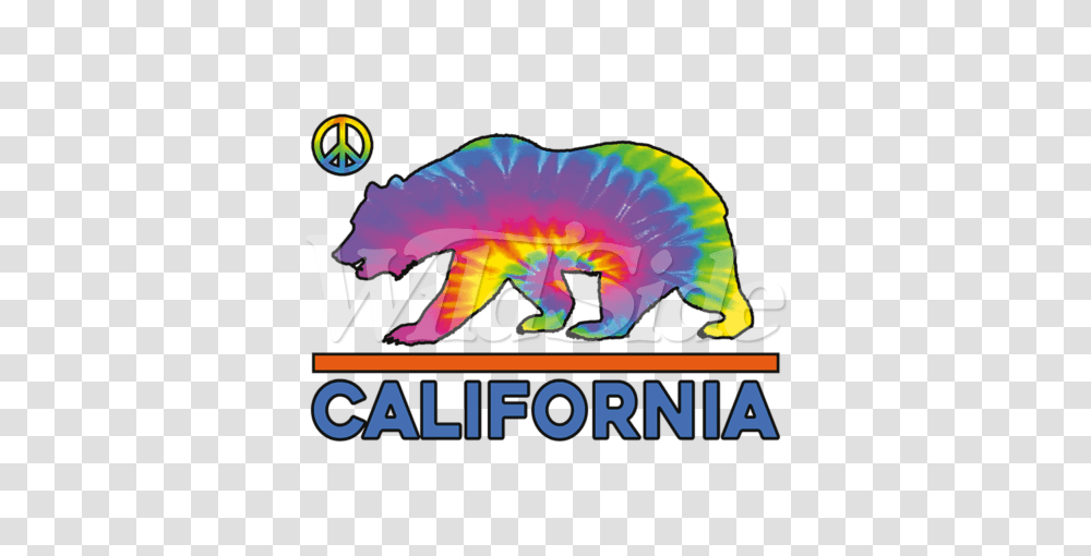 Tie Dye California Bear Neon Youth The Wild Side, Animal, Poster, Advertisement Transparent Png