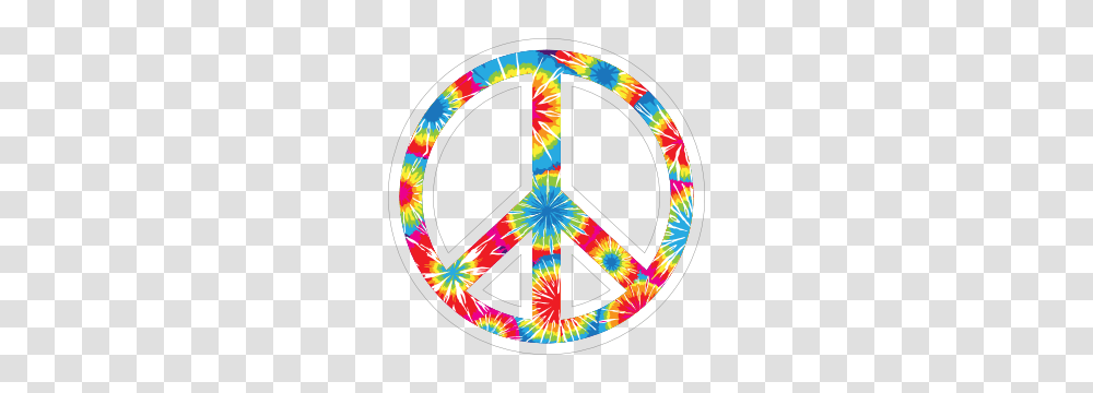 Tie Dye Peace Sign Hippie Sticker, Star Symbol, Logo, Trademark Transparent Png