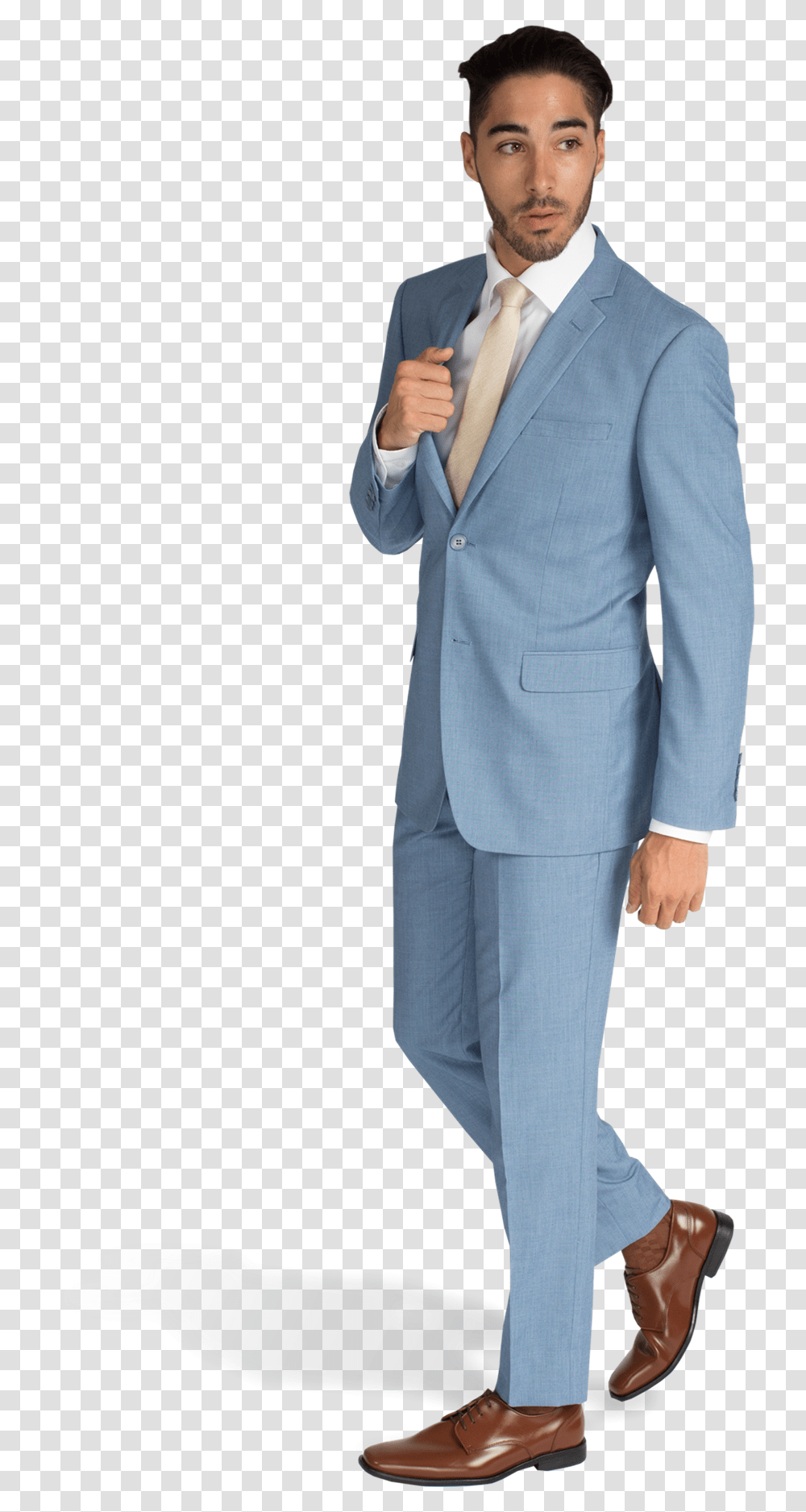 Tie With Blue Suit Light Blue Suit With Gold Tie, Overcoat, Person, Tuxedo Transparent Png