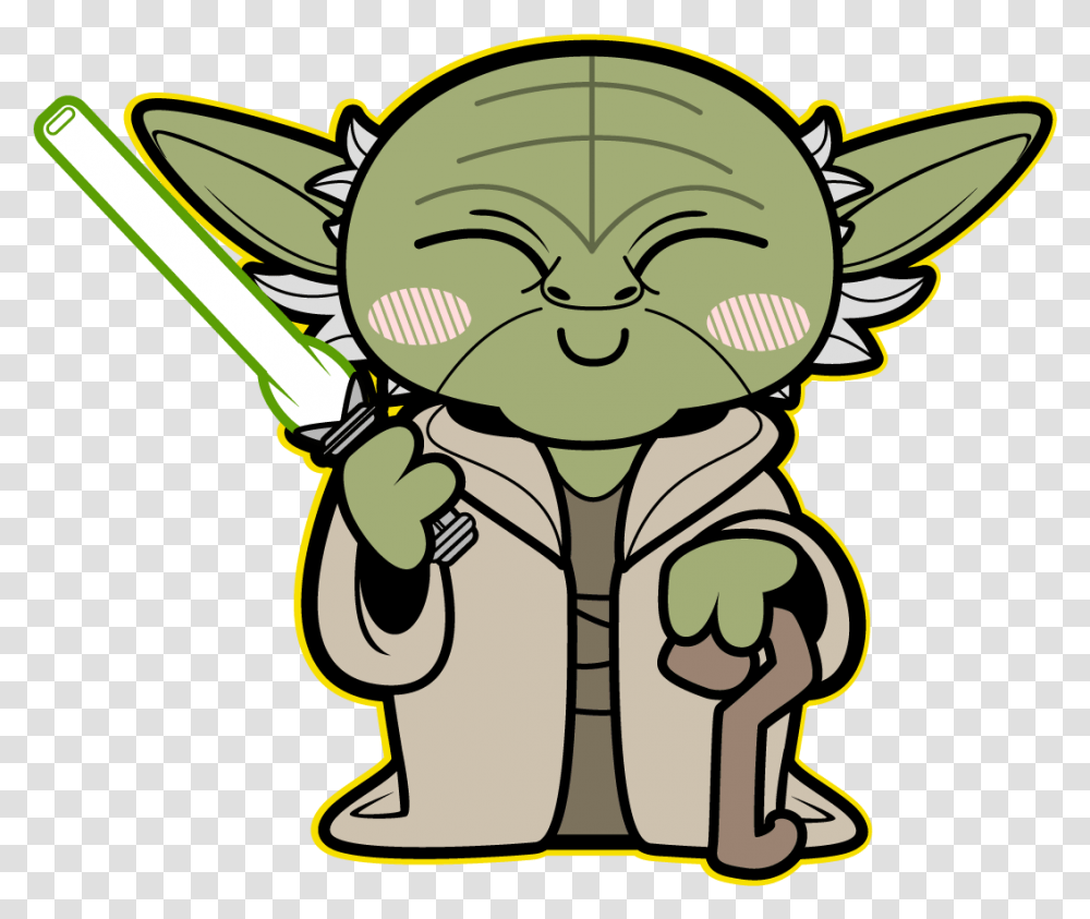 Tiefighters Star Wars Chibi Star Wars Yoda, Label, Plant Transparent Png