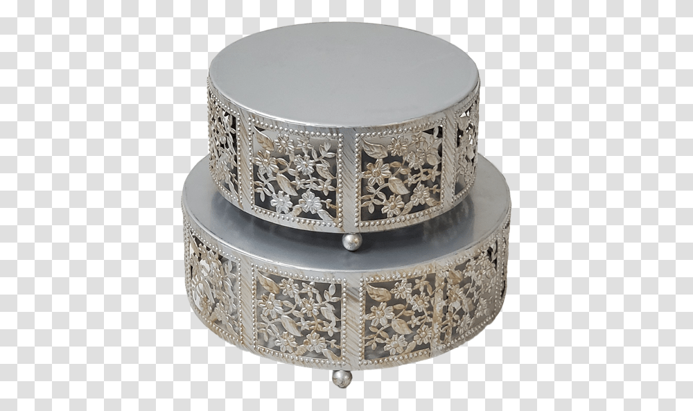 Tier Silver Cake Stand For Wedding Cake Coffee Table, Dessert, Food, Lace, Lamp Transparent Png