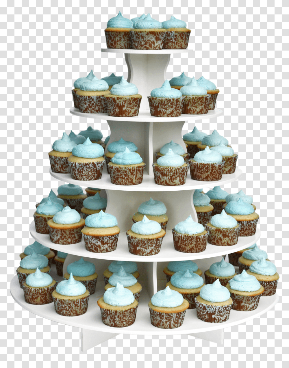 Tier White Plastic Cupcake Tower Rental Cupcake Tower, Cream, Dessert, Food, Icing Transparent Png