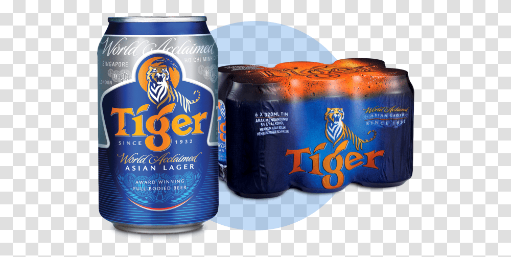 Tiger 6 Can Pack Tiger Beer Can Malaysia, Alcohol, Beverage, Drink, Tin Transparent Png
