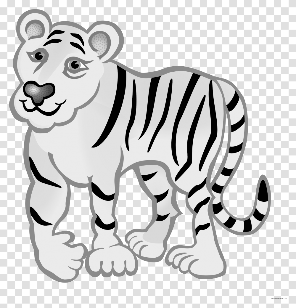 Tiger Animal Free Black White Clipart Images Clipartblack Tiger Images For Coloring, Mammal, Cow, Cattle Transparent Png