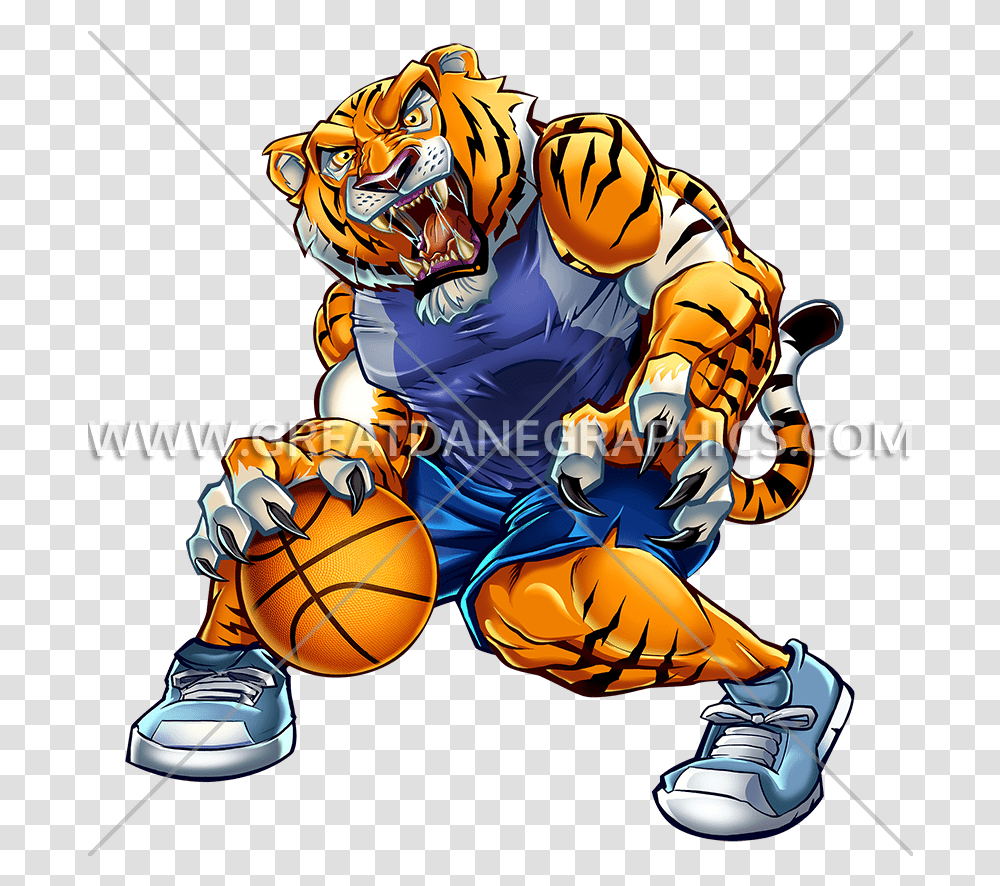 Tiger Basketball Clipart Picture Royalty Free Download Basketball Tiger Logo Design, Person, Shoe, Footwear Transparent Png