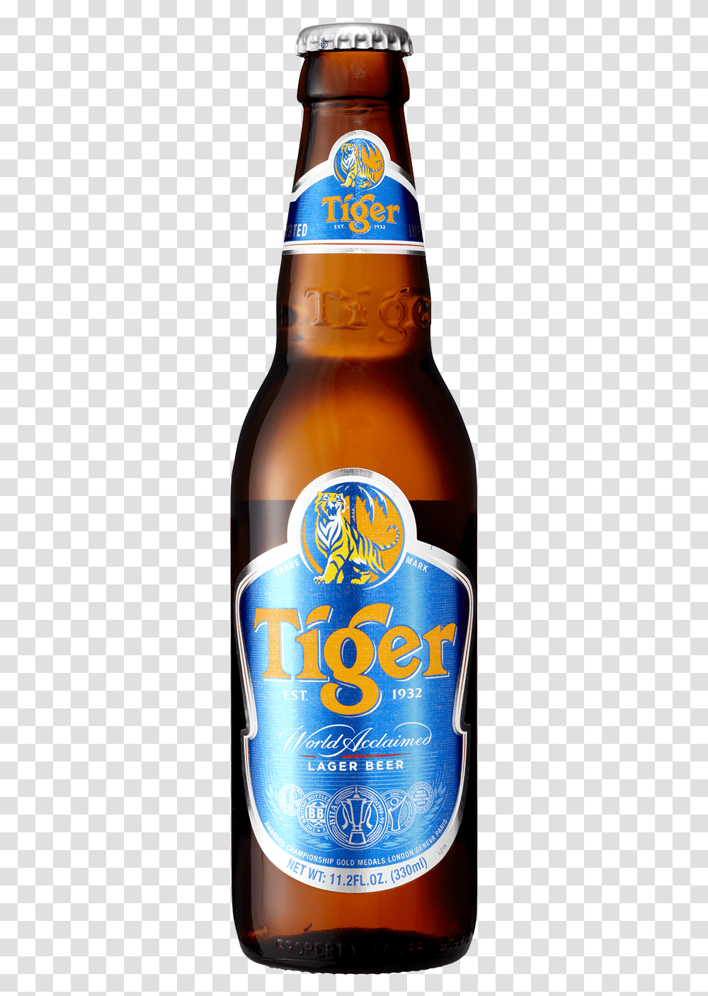 Tiger Beer Bottle Download Tiger Beer Bottle, Alcohol, Beverage, Drink, Lager Transparent Png