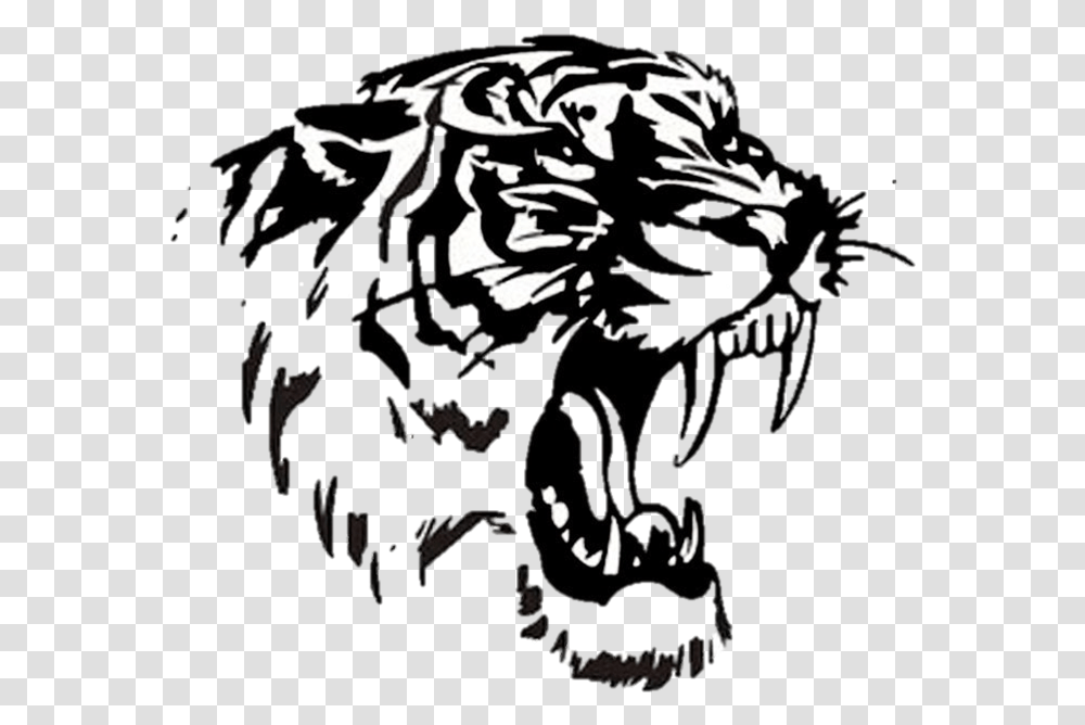 Tiger Black And White, Stencil, Person, Human Transparent Png
