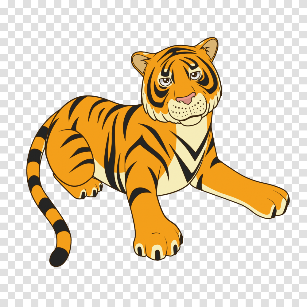 Tiger Cartoon Cartoon Tiger Clipart, Animal, Mammal, Wildlife Transparent Png