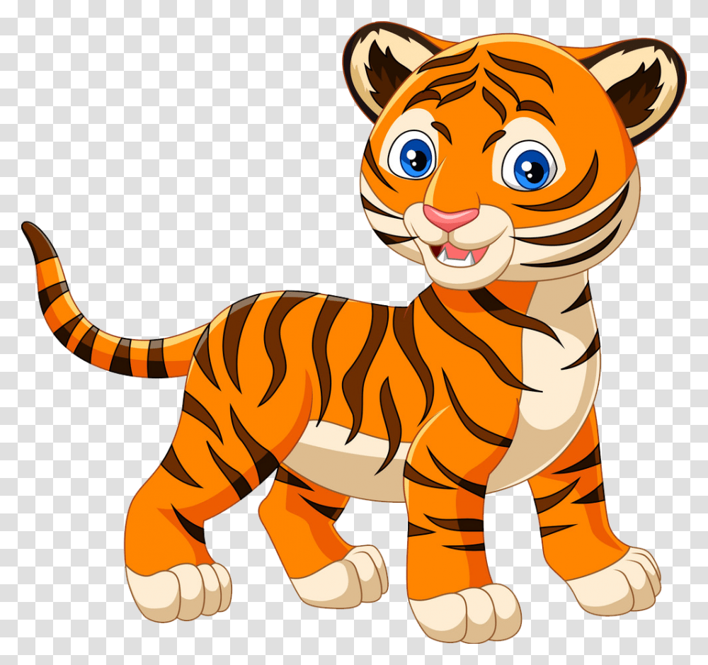 Tiger Cartoon Download Background Tiger Cartoon, Mammal, Animal, Wildlife, Toy Transparent Png