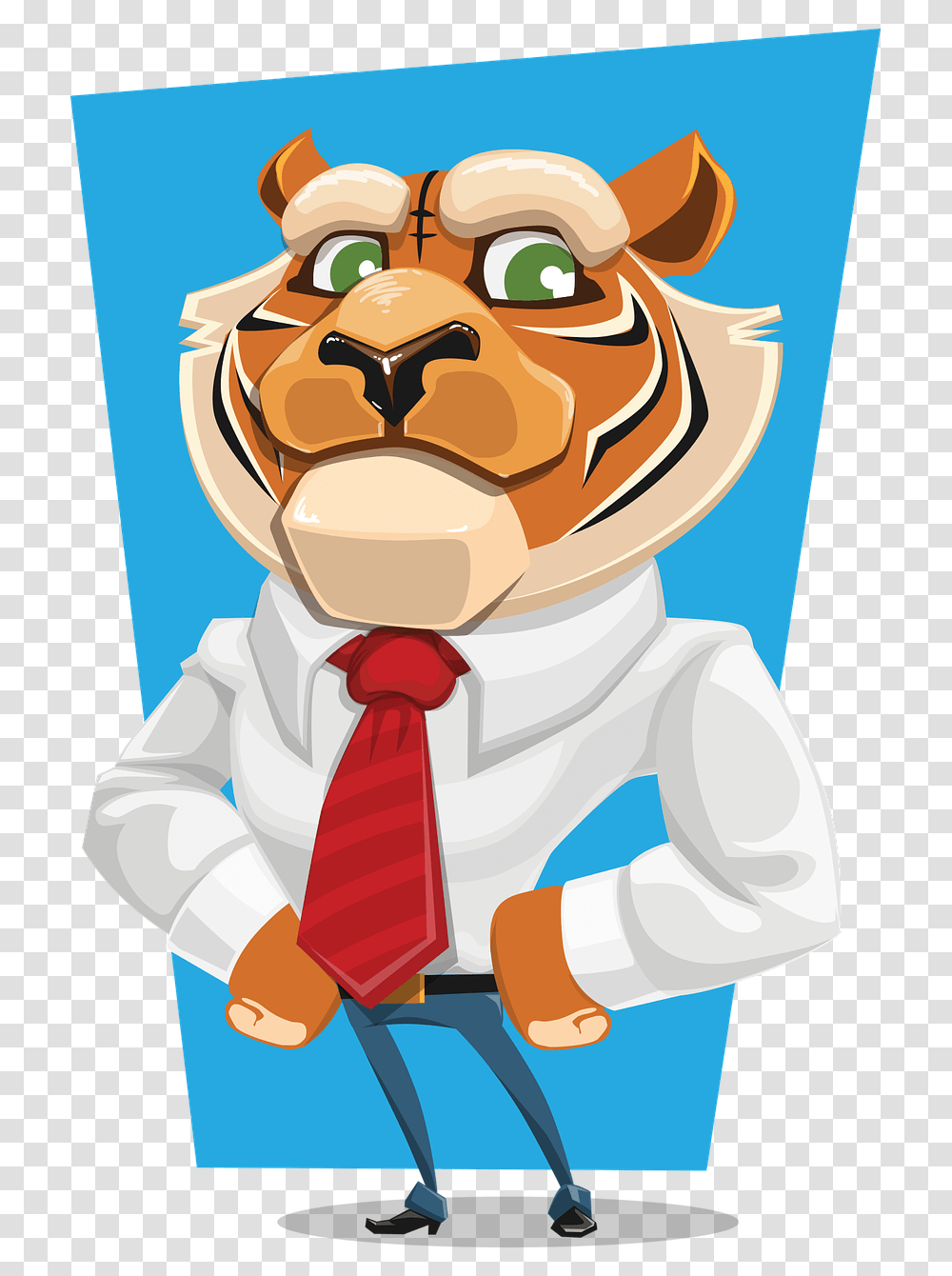 Tiger Cartoon Tiger In A Suit Cartoon, Tie, Accessories, Accessory, Doctor Transparent Png