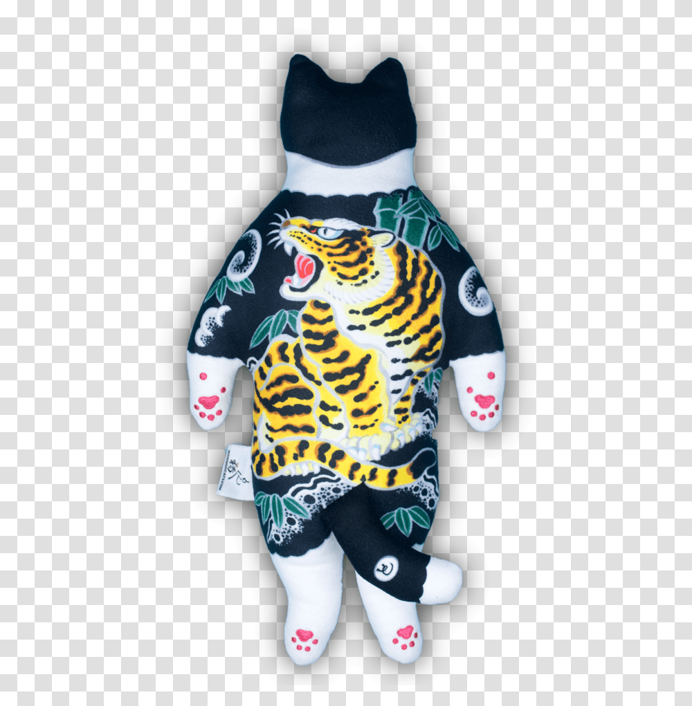 Tiger Cat Plush Doll Tiger, Apparel, Pottery, Sleeve Transparent Png