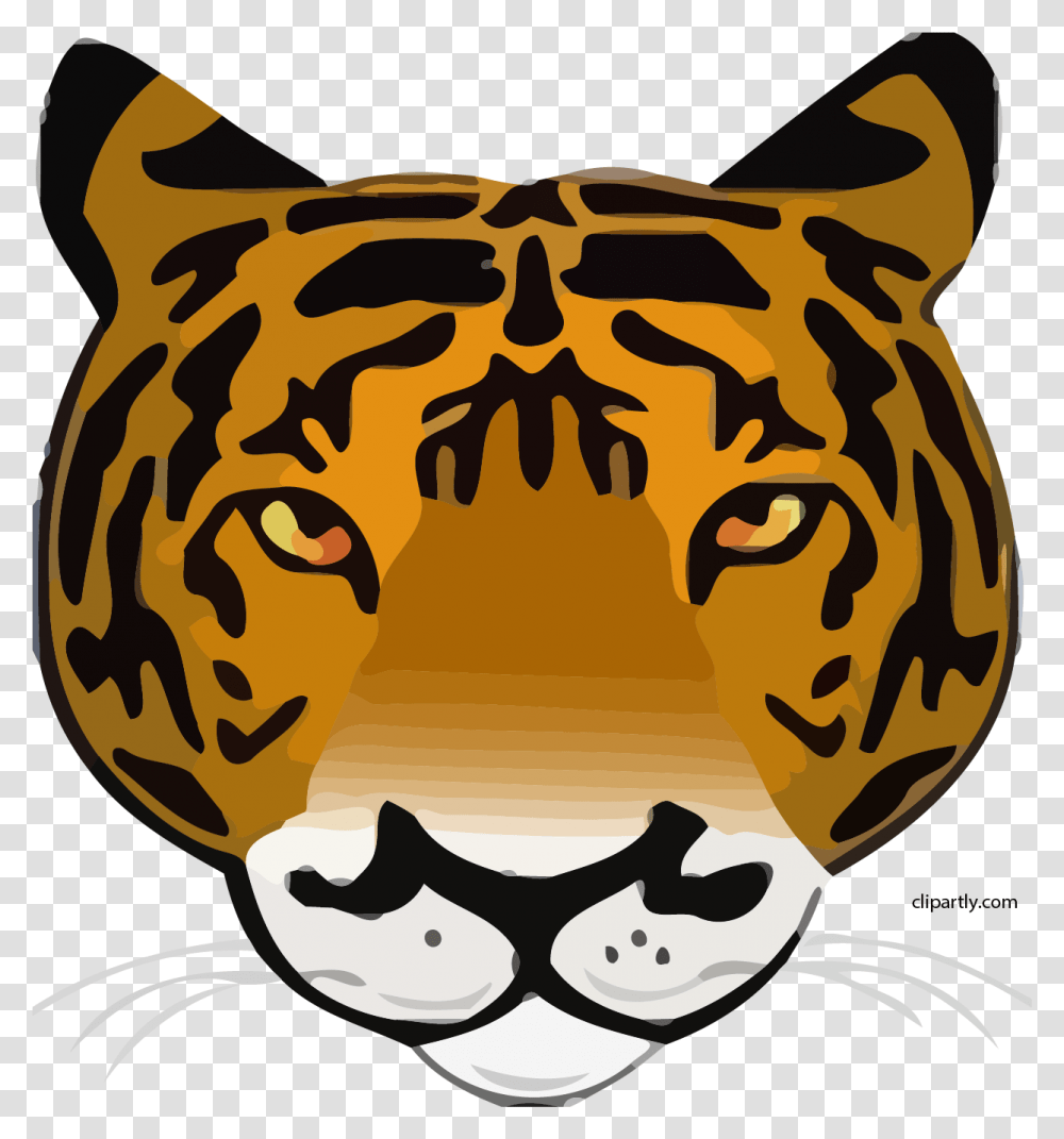 Tiger Clipart Tiger Face Clip Art, Label, Mammal, Animal Transparent Png