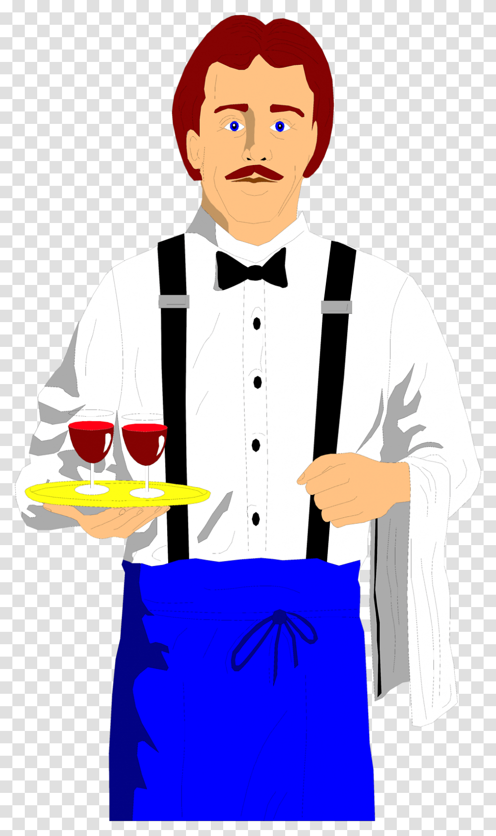 Tiger Clipart Waiter, Person, Human, Suspenders, Shirt Transparent Png