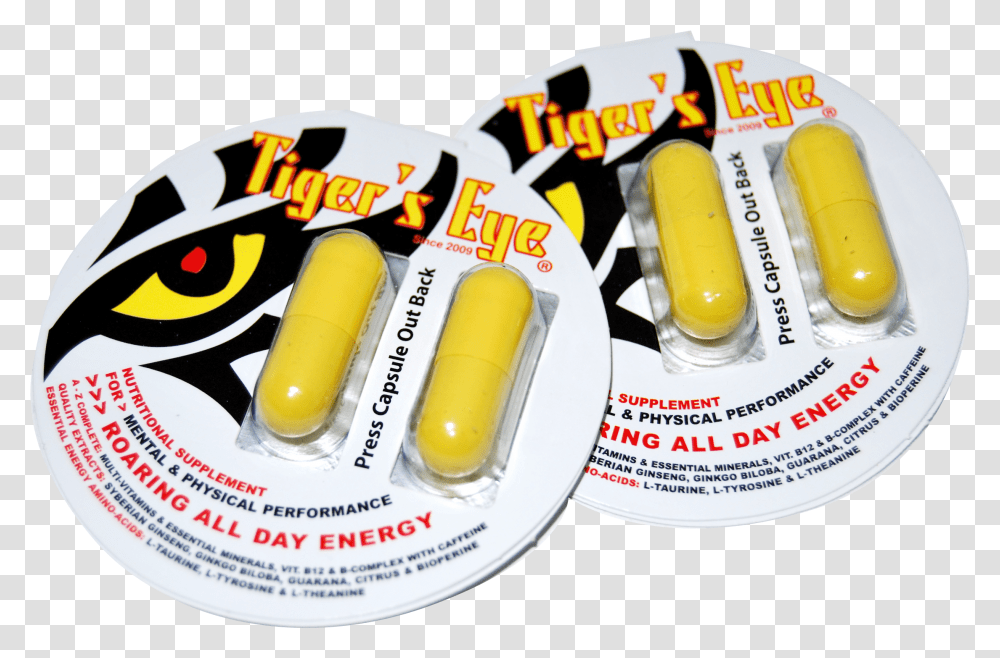 Tiger Eyes Tigers Eye Energy Supplement, Medication, Pill, Capsule Transparent Png