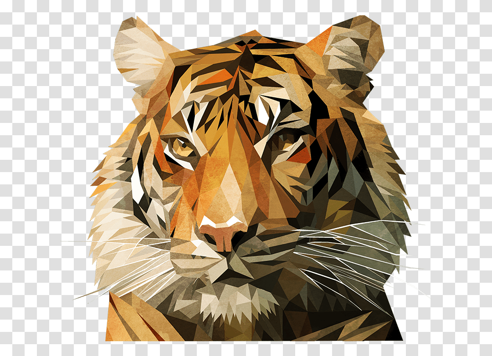 Tiger Geometric, Wildlife, Animal, Mammal Transparent Png